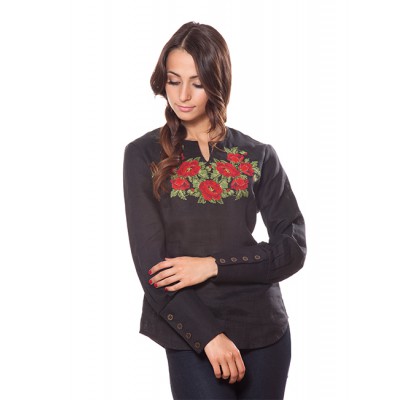 Embroidered blouse "Night Roses"